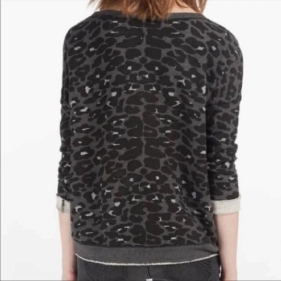 Maje Daleo Cotton Leopard Print Pullover Sweatshirt Size S 7875 - Picture 3 of 9